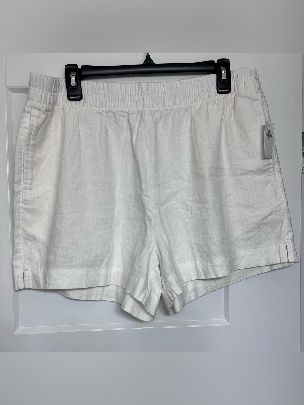 Old Navy White High Waist Linen-Blend Shorts